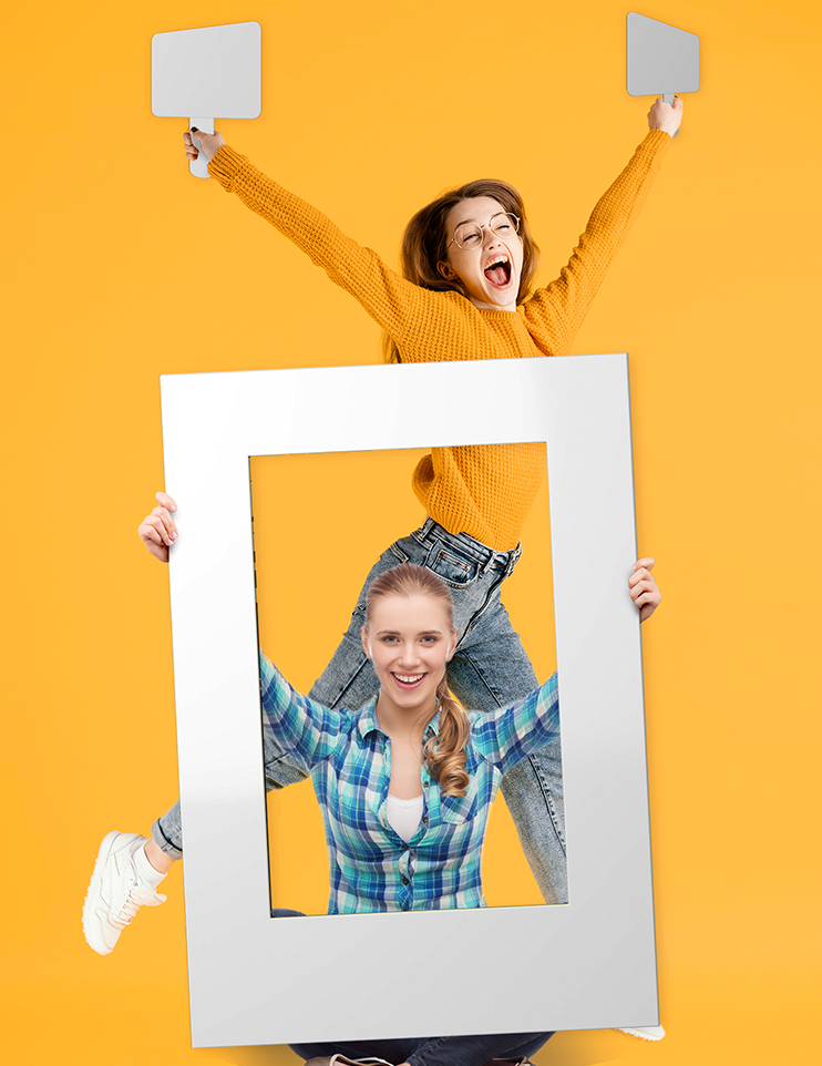 Dry erase photo frame for taking pictures + 2 photo plates