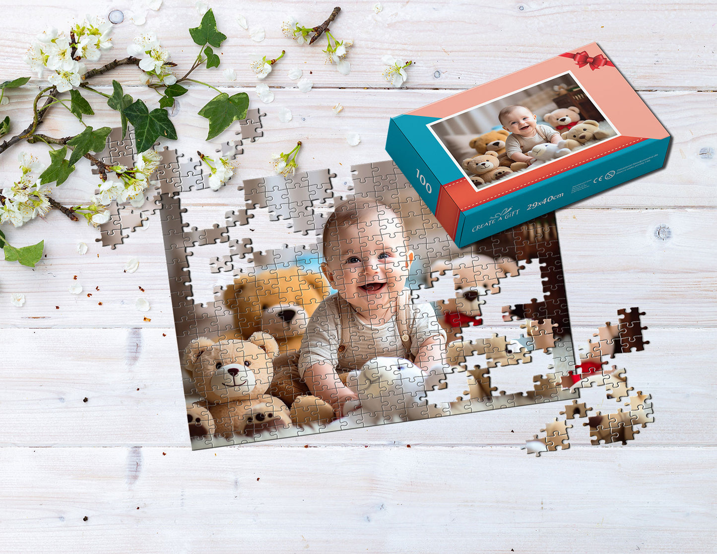 Photo puzzle 100 pieces  29 x 40 cm / 10.6 x 16.1 inches in a box