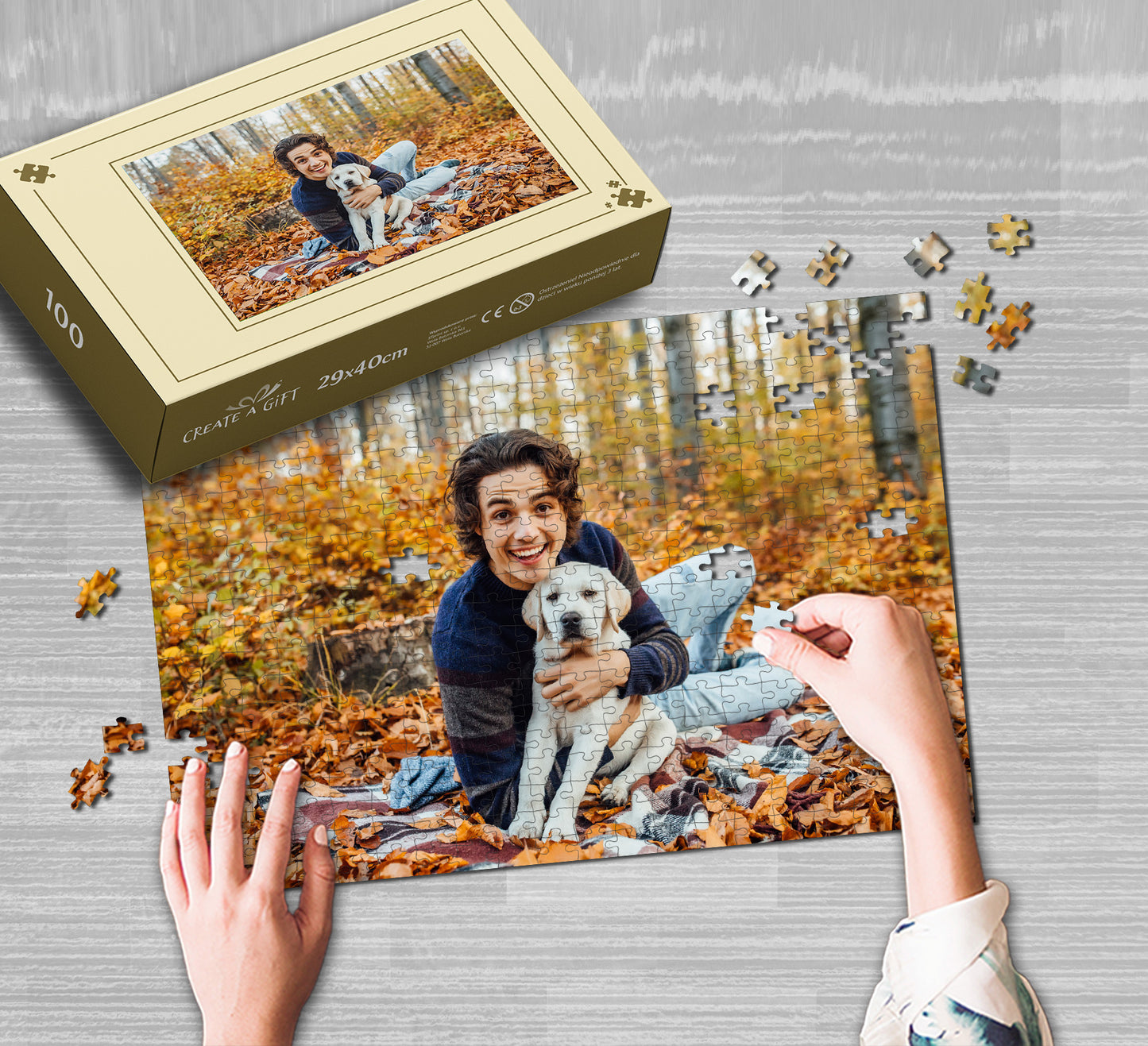 Photo puzzle 100 pieces  29 x 40 cm / 10.6 x 16.1 inches in a box