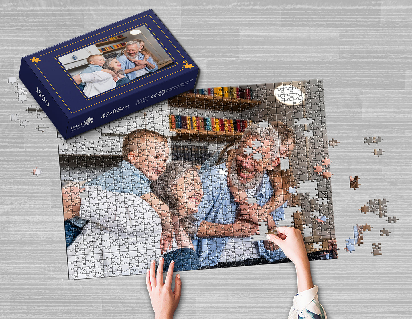 Photo puzzle 1500 pieces 47 x 68 cm / 18.5 x 26.7 inches in a box