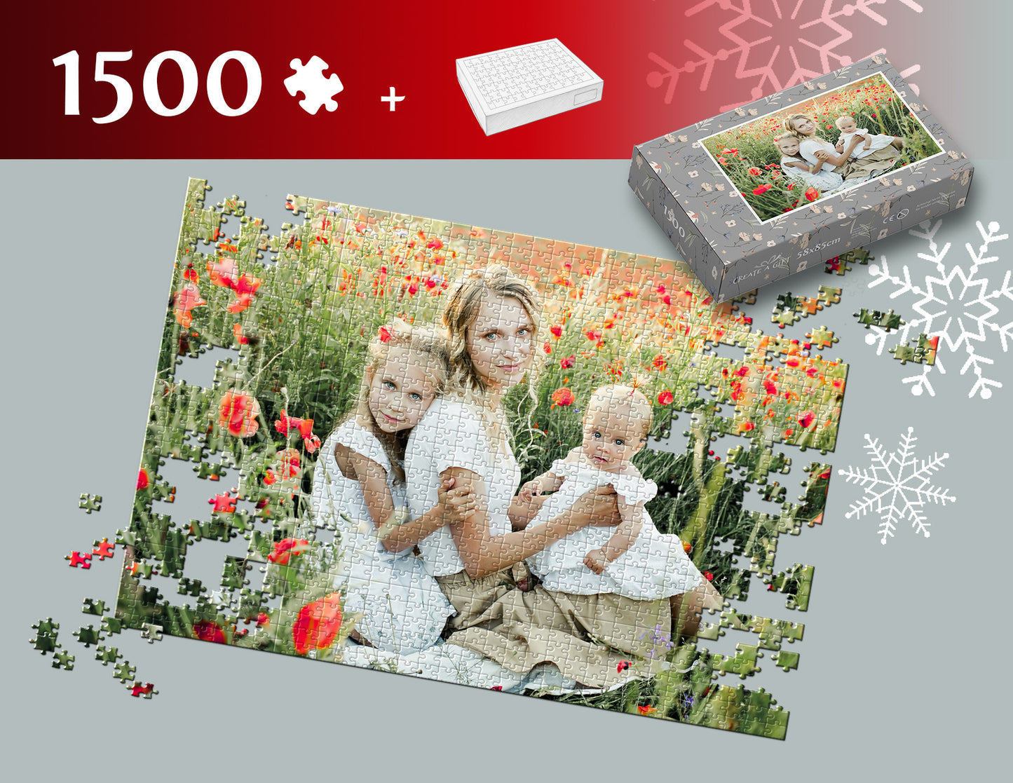 Photo puzzle 1500 pieces 58 x 85 cm / 22.8 x 33.5 inches in a box