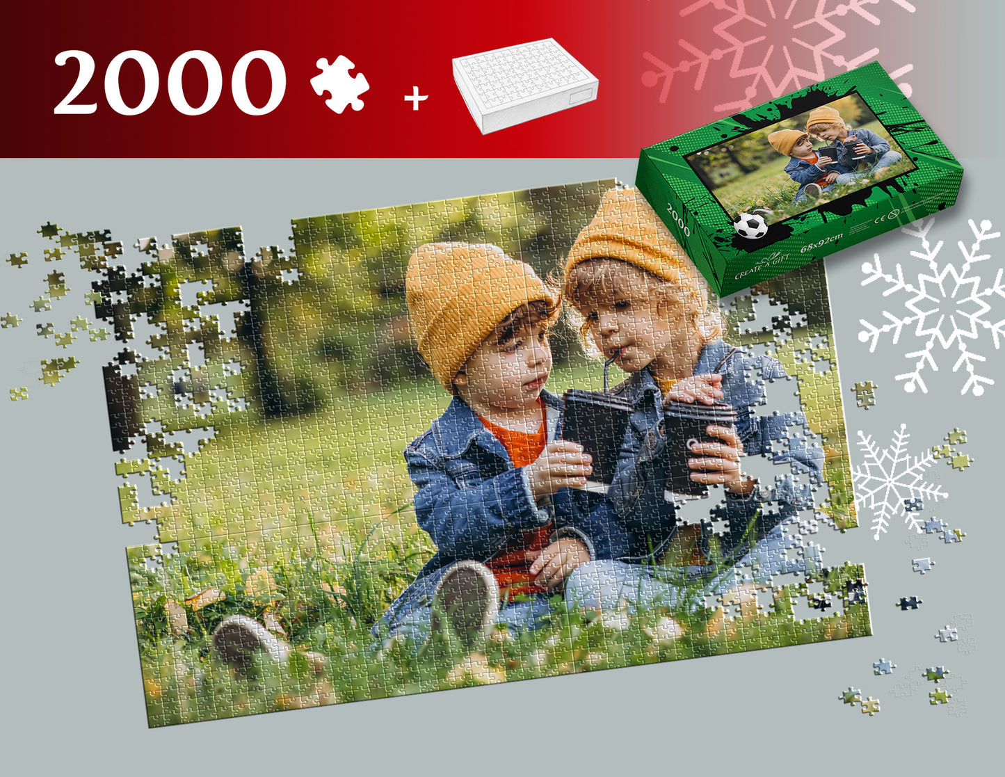 Photo puzzle 2000 pieces 68 x 92 cm / 26.7 x 37.7 inches in a box