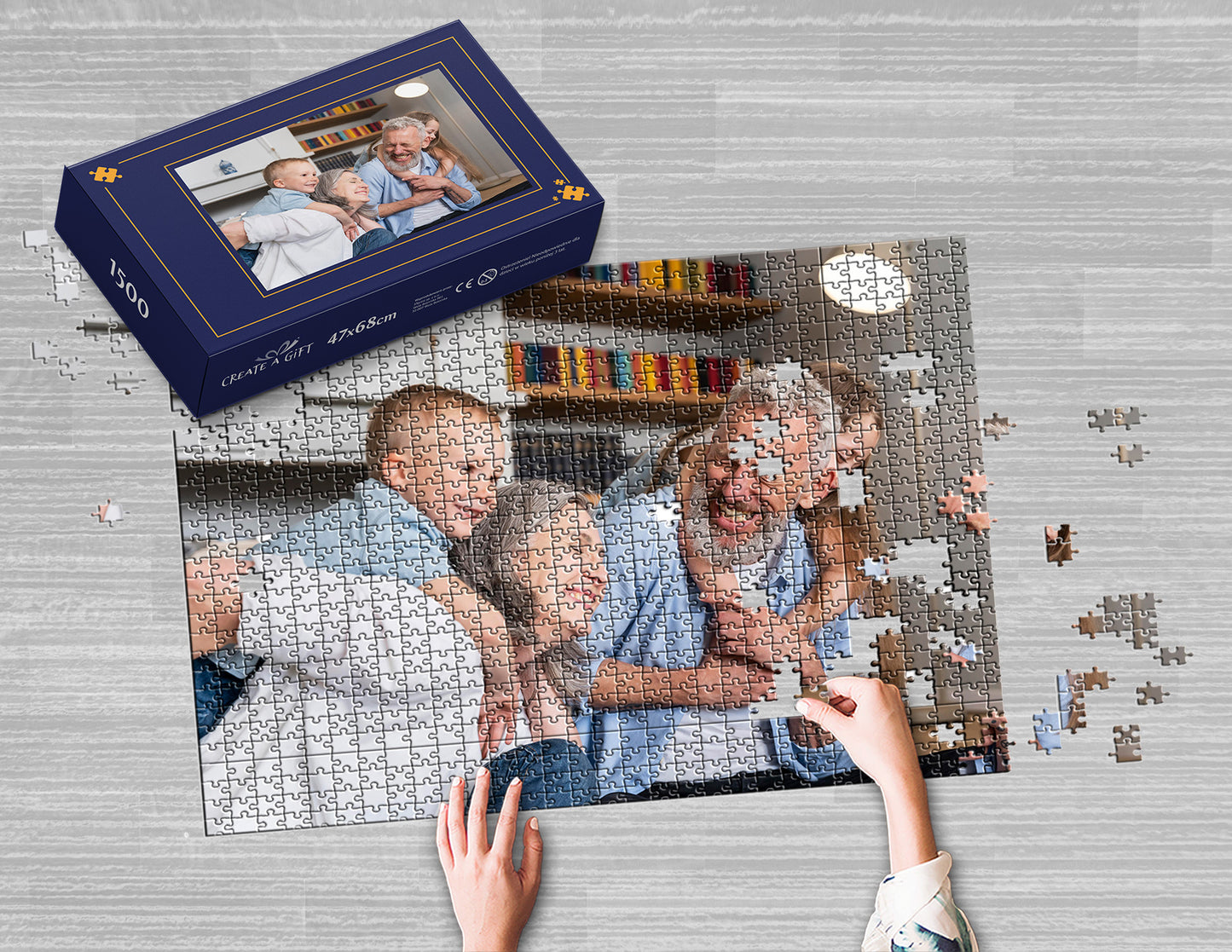 Photo puzzle 1500 pieces 47 x 68 cm / 18.5 x 26.7 inches in a box