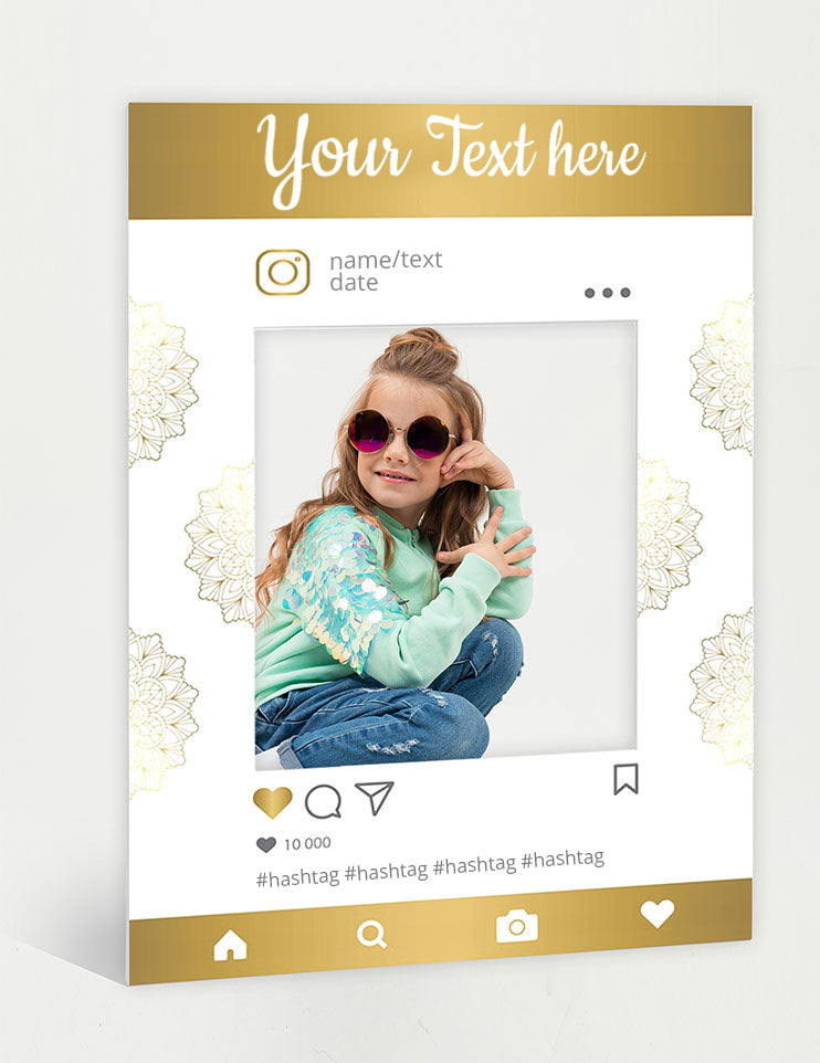 Instagram-Fotorahmen zum Fotografieren - Personalisierung der Beschriftung