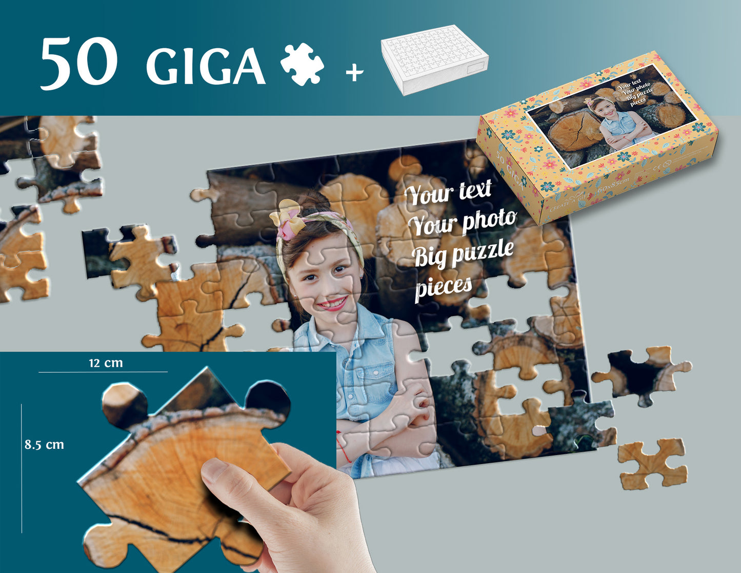 Foto puzzle GIGA 50 velkých dílků 60 x 85 cm v krabičce