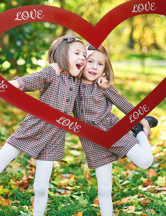 Photo frame for taking pictures in the shape of a HEART