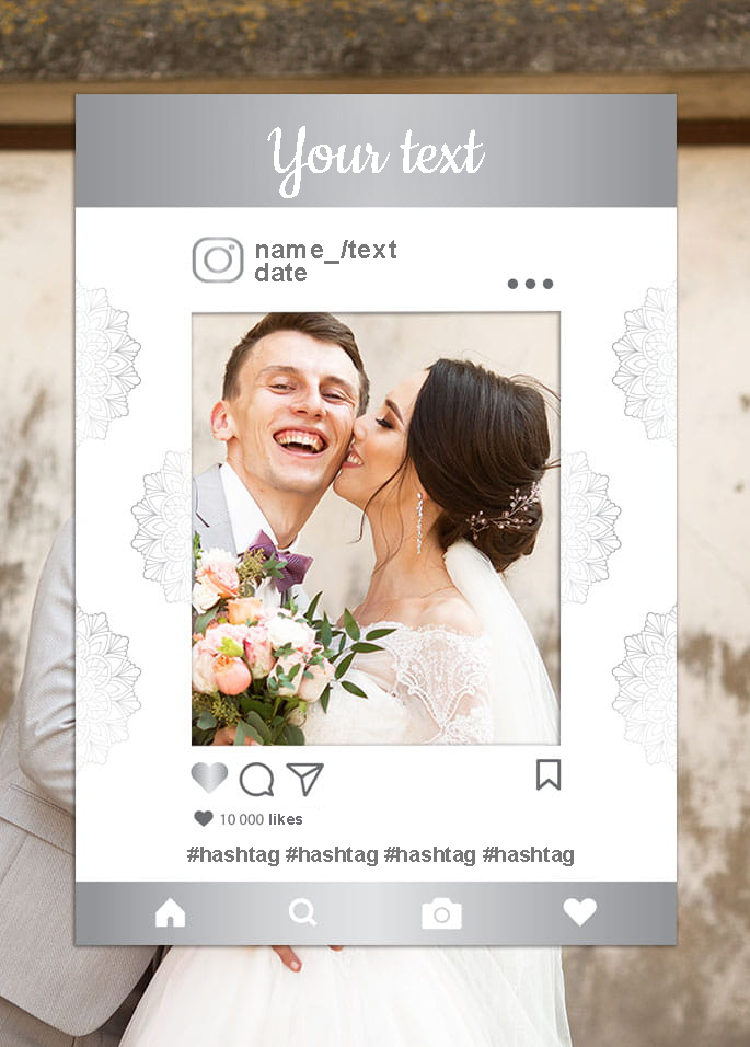 Photo frame for taking pictures INSTAGRAM - customisable writing