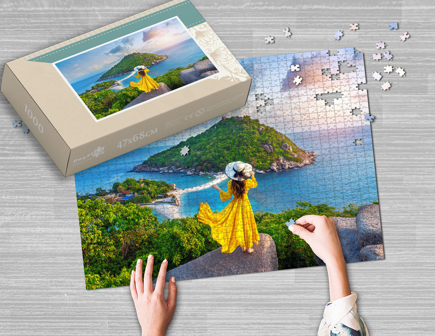 Photo puzzle 1000 pieces 47 x 68 cm / 18.5 x 26.7 inches in a box