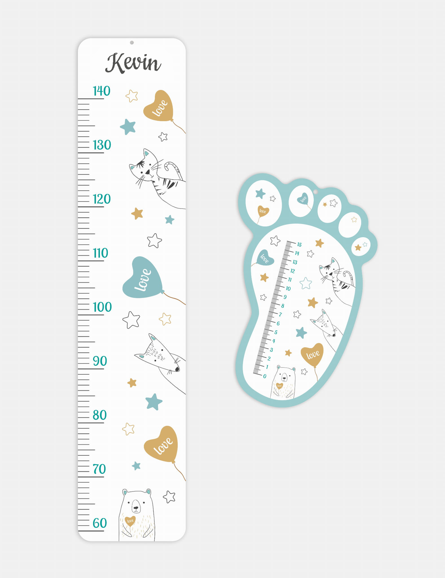 Growth measure with baby's name + foot gauge FREE