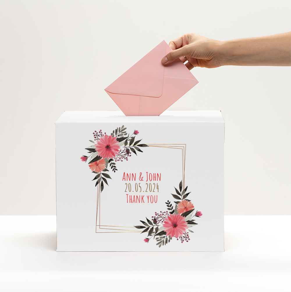 Personalisierte Box für Hochzeitsbriefumschläge!