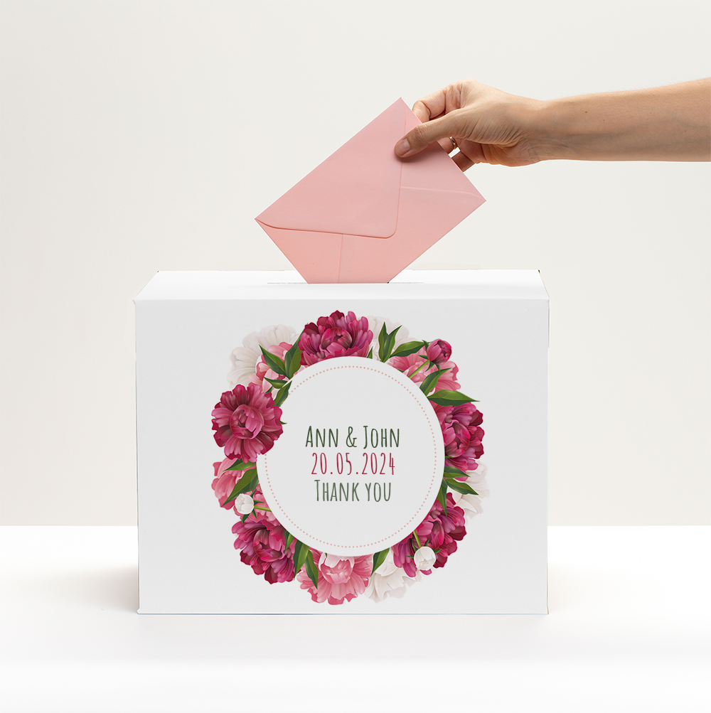 Personalisierte Box für Hochzeitsbriefumschläge!