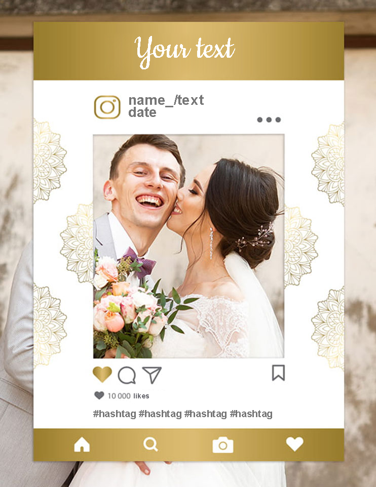 Photo frame for taking pictures INSTAGRAM - customisable writing