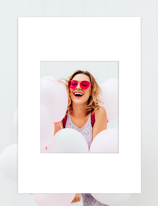 Double-sided white photo frame for taking photos